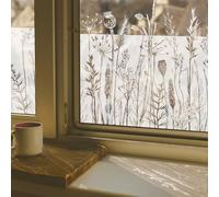Chicskin Window Film Privacy for Glass Windows, Pure White Vintage Frosted Window Film, Floral Window Clings for Kitchen Bathroom Office Bedroom, Privacy Flowers 39x150cm