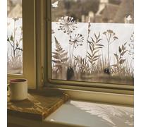 Chicskin Window Film Privacy for Glass Windows, Pure White Vintage Frosted Window Film, Reusable Floral Window Clings for Kitchen Bathroom Office Bedroom, Privacy Butterflies and Vanilla 39x150cm
