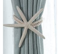 Chictie 2 Pieces Natural Starfish Curtain Tieback Rope Drapery Holdbacks Cotton Tie Band Room Décor Nordic Bedroom Decorations