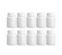 CHICTRY 10Pcs Empty Portable Plastic Bottles Solid Powder Capsule Case Pill Tablet Holder Medicine Chemical Bottle Dispenser Storage Container White 20ml