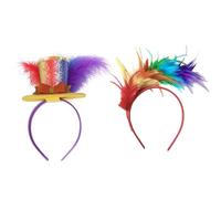CHICTRY 1920s Flapper Headband Mardi Gras Feather Top Hats Fascinator for Halloween Cocktail Tea Party Type A One Size