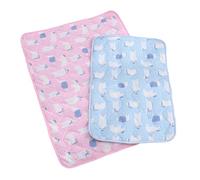 CHICTRY 2 Pack Travel Dog Cooling Mat Foldable Mat for Airplane Hotel Vet Visits Summer Vacations with Your Pet Blue Pink 55×70cm