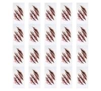 CHICTRY 20 Sheets Halloween Zombie Stitches Temporary Tattoos, Fake Scars Wound Vampire Tattoos For Pranks Party X 52 One Size