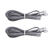 CHICTRY 25FT/15FT/6FT Telephone Extension Cord Cable, Landline Phone Line Wire with RJ11 6P4C Plugs, Includes Cable Clips Grey B 4.65m/15ft