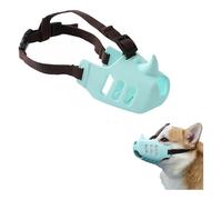 CHICTRY Adjustable Dog Muzzle Stop Barking and Biting Breathable Silicone Face Cover for Small Medium Dogs Blue L
