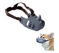 CHICTRY Adjustable Dog Muzzle Stop Barking and Biting Breathable Silicone Face Cover for Small Medium Dogs Grey XL