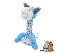 CHICTRY Aggressive Chewer Toy for Dogs Indestructible Squeaky Rope Plush Giraffe for Medium Large Dogs Interactive Tug of War Blue Horse One Size