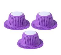 CHICTRY Bathtub Drain Hair Catcher Silicone Collapsible Drain Protector for Pop-Up and Regular Drains of Bathroom Purple&Purple&Purple One Size