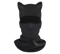 CHICTRY Cat Ear Full Face Mask Elastic Breathable Hood Mask Open Eyes Head Cover Balaclava for Motorcycle Black One Size