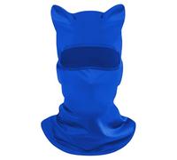CHICTRY Cat Ear Full Face Mask Elastic Breathable Hood Mask Open Eyes Head Cover Balaclava for Motorcycle Royal Blue One Size