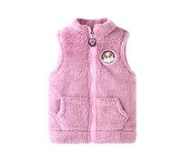 CHICTRY Child Girls Solid Color Soft Plush Fleece Vest Coat Sleeveless Zip Up Jacket Winter Waistcoat Vest Gilets Outerwear Lavender Pink 11-12 Years