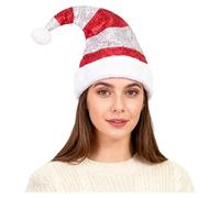CHICTRY Christmas Elf Hat Sparkly Sequins Costume Hat For Santa's Helpers - Xmas Party Accessories Silver One Size