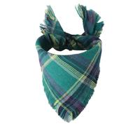 CHICTRY Classic Plaid Dog Bandanas Washable Tassel Dogs Scarf Pet Bibs Kerchief Puppy Triangle Costume Green 65 * 45 * 45cm One Size