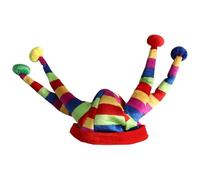 CHICTRY Color Block Jester Clown Hat With Bells For Halloween Mardi Gras Carnival Mexico Festival Party Decor 4-Peak One Size