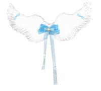 CHICTRY Cupid Big Bowknot Angel Wings Fairy Feather Wings For Halloween Cosplay Party Photoshoot Blue One Size