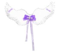 CHICTRY Cupid Big Bowknot Angel Wings Fairy Feather Wings For Halloween Cosplay Party Photoshoot Purple One Size