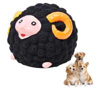 CHICTRY Cute Dog Toy Indestructible Squeaky Sheep for Aggressive Chewers Chew Ball for Interactive Playtime Black One Size