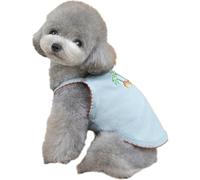 CHICTRY Cute Pet Dresses Clothes Soft Breathable Dog Vest Coconut Tree Embroidery Puppy Shirts Sling Tank Top Blue S