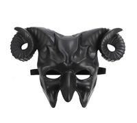 CHICTRY Devil Goat Skull Mask 3D Half Face Halloween Mask Balck One Size