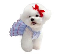 CHICTRY Dog Dresses Pet Summer Thin Cute Princess Party Gown for Chihuahua Yorkie Pomeranian Puppy Clothes Blue M