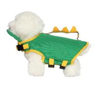 CHICTRY Dog Life Jacket Cute Dinosaur Dogs Lifesaver Vests with Rescue Handle for Small Medium Large Dogs Green XS