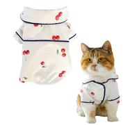 CHICTRY Dog Pajamas for Small Medium Dogs Cozy Lapel Sleep Shirt Comfortable Two-Legged Nightwear for Yorkies White L