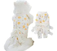CHICTRY Dog Surgical Recovery Suit for Post Neuter Abdominal Wound Protection Anti Licking Dog Jumpsuit for Male Female Small Dogs Yellow M