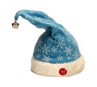 CHICTRY Electric Santa Hat - Funny Novelty Christmas Hats for Adults Christmas New Year Party Blue One Size