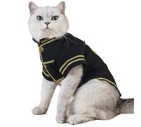 CHICTRY Fall and Winter Cat Dog Sweater Soft Warm Puppy Kitten Coat with Sleeves Cute Apparel for Small Dogs Girl Boy Black S