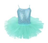 CHICTRY Girl's Ballerinas Sequined Ballet Dance Dress Fancy Party Tutu Leotard Skirt Costume Dancewear Turquoise A 4-5 Years