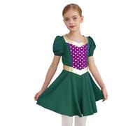 CHICTRY Girls Kids Royalty Princess Dress Renaissance Queen Dress Peasant Dresses Victorian Fancy Outfit Dark Green 13-14 Years