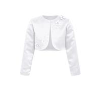 CHICTRY Girls Open Front Cardigan Long Sleeve Bolero Cover up for Wedding Birthday Party Dress White 13-14 Years