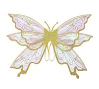 CHICTRY Glitter Fairy Wings Gradient Sheer Elf Wing Princess Costume Accessories For Halloween Birthday Party Gold One Size