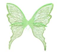 CHICTRY Glittery Butterfly Wings Fairy Costume Set With Floral Crown Elf Ears Fairy Wand For Halloween Party Green One Size