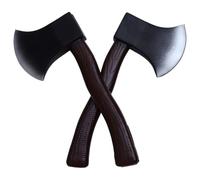 CHICTRY Halloween Fake Hatchet Prop, Lumberjack Costume Toy, Realistic Felling Axe For Cosplay Party Trick Props Brown 2Pcs One Size