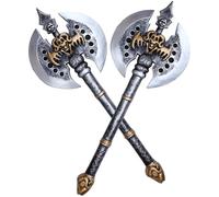 CHICTRY Halloween Fake Hatchet Prop, Lumberjack Costume Toy, Realistic Felling Axe For Cosplay Party Trick Props Silver 2Pcs One Size
