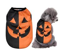 CHICTRY Halloween Pet Apparel for Cats Pumpkin Print Vest Funny Kitten Dog Shirt for Yorkshire Chihuahua Small Pets Black Orange L