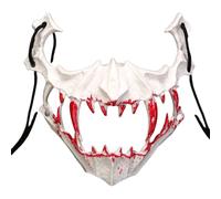 CHICTRY Halloween Scary Skull Mask Horror Half Face Masks Japanese Skeleton Cosplay Props Type C White One Size