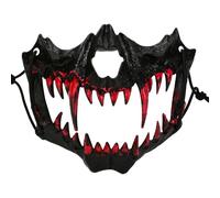 CHICTRY Halloween Scary Skull Mask Horror Half Face Masks Japanese Skeleton Cosplay Props Type D Black One Size