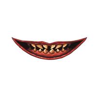 CHICTRY Halloween Zombie Stitches Temporary Tattoos, Fake Scars Wound Big Mouth Tattoo Tattoos For Pranks Party Type 04 One Size