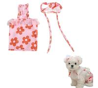 CHICTRY Hawaiian Dog Bikini Set with Beach Cap Adjustable Pet Swimsuit Dress for Small Medium Dogs Funny Summer Beachwear Red XL