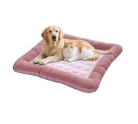 CHICTRY Ice Silk Dog Bed Cooling Mat Summer Sleeping Pad with Non-Slip Rubber Backing Pink S