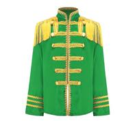 CHICTRY Kids Boys 60's British Pop-Star Costume Rock Star Cosplay Outfit Musician Performance Jacket Green 5-6 Years