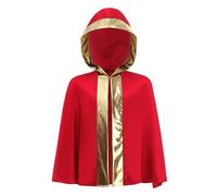 CHICTRY Kids Boys Boxing Champion Costume Halloween Boxer Fancy Dress Boxer Uniform Hooded Capes Cloak Red Gold 11-12 Years