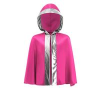 CHICTRY Kids Boys Boxing Champion Costume Halloween Boxer Fancy Dress Boxer Uniform Hooded Capes Cloak Hot Pink Silver 11-12 Years