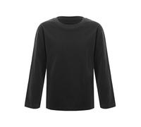 CHICTRY Kids Boys Girls Casual Long Sleeve Shirts Soft Cotton Crewneck T-Shirts Tagless Basic Tees Blouse Black 5-6 Years