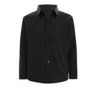 CHICTRY Kids Girls Boys School Uniform Shirts Long Sleeve Button Down Dress Shirts Tops Oxford Collared Regular Fit Blouse Black 9-10 Years