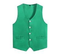 CHICTRY Kids Girls Boys Volunteer Vest Solid Color Waistcoat Volunteers Activity Uniform Supermarkets Workwear Green 11-12 Years