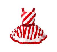 CHICTRY Kids Girls Cutie Candy Ballet Tutu Christmas Dress Sequin Sleeveless Dancing Party Princess Leotard Dress A1 Red 11-12 Years