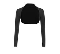 CHICTRY Kids Girls Long Sleeve Open Front Ballet Dance Wrap Tops Shrug Bolero Cardigan Gym Shawl Wrap Cover Up Dancewear Black 9-10 Years